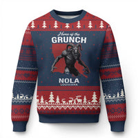 Home Of The Grunch Nola Louisiana Ugly Christmas Sweater New Orleans Urban Legend