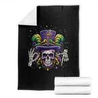 Mardi Gras Skull 67 Six Seven Meme New Orleans Witch Doctor Voodoo Throw Blanket