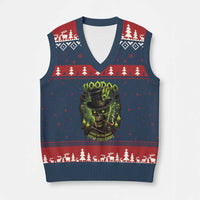 Louisiana Voodoo Skull V-Neck Knit Sweater Vest Party In The Spirit New Orleans Creepy Occult Lover