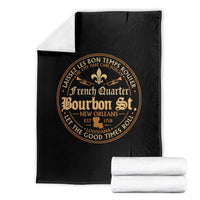 Bourbon Street French Quarter New Orleans Vintage Throw Blanket