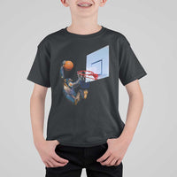 Funny Chimpanzee Basketball Monkey T Shirt For Kid
