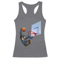 Funny Chimpanzee Basketball Monkey Racerback Tank Top