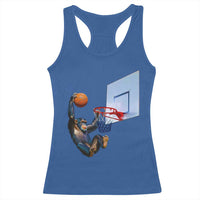 Funny Chimpanzee Basketball Monkey Racerback Tank Top