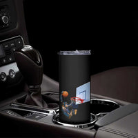 Funny Chimpanzee Basketball Monkey Skinny Tumbler