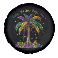 Funny Mardi Gras Coconut Palm Tree Spare Tire Cover Laissez Les Bons Temps Rouler Beads Masks