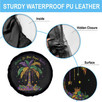 Funny Mardi Gras Coconut Palm Tree Spare Tire Cover Laissez Les Bons Temps Rouler Beads Masks