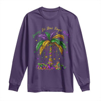 Funny Mardi Gras Coconut Palm Tree Long Sleeve Shirt Laissez Les Bons Temps Rouler Beads Masks