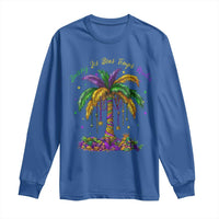 Funny Mardi Gras Coconut Palm Tree Long Sleeve Shirt Laissez Les Bons Temps Rouler Beads Masks