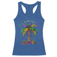 Funny Mardi Gras Coconut Palm Tree Racerback Tank Top Laissez Les Bons Temps Rouler Beads Masks