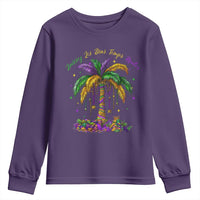 Funny Mardi Gras Coconut Palm Tree Youth Sweatshirt Laissez Les Bons Temps Rouler Beads Masks