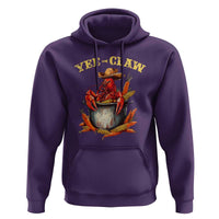 Funny Louisiana Crawfish Cowboy Hoodie Yee Claw Cajun Seafood