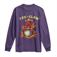 Funny Louisiana Crawfish Cowboy Long Sleeve Shirt Yee Claw Cajun Seafood