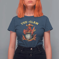Funny Louisiana Crawfish Cowboy T Shirt For Women Yee Claw Cajun Seafood