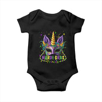 Funny Mardi Gras Princess Baby Onesie Unicorn Mask Party