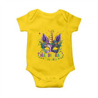 Funny Mardi Gras Princess Baby Onesie Unicorn Mask Party