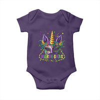 Funny Mardi Gras Princess Baby Onesie Unicorn Mask Party