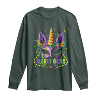 Funny Mardi Gras Princess Long Sleeve Shirt Unicorn Mask Party