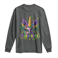 Funny Mardi Gras Princess Long Sleeve Shirt Unicorn Mask Party