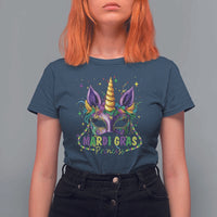 Funny Mardi Gras Princess T Shirt For Women Unicorn Mask Party