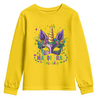 Funny Mardi Gras Princess Youth Sweatshirt Unicorn Mask Party