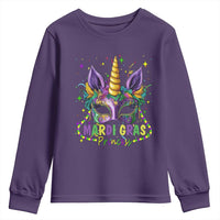 Funny Mardi Gras Princess Youth Sweatshirt Unicorn Mask Party