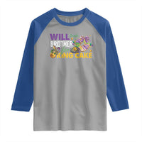 Funny Mardi Gras Will Trade Brother For King Cake Raglan Shirt Beads Doubloons