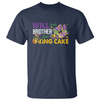Funny Mardi Gras Will Trade Brother For King Cake T Shirt Beads Doubloons