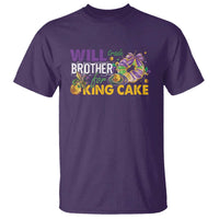 Funny Mardi Gras Will Trade Brother For King Cake T Shirt Beads Doubloons