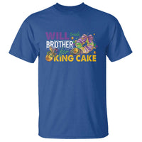 Funny Mardi Gras Will Trade Brother For King Cake T Shirt Beads Doubloons