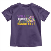 Funny Mardi Gras Will Trade Brother For King Cake Toddler T Shirt Beads Doubloons