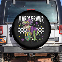 Funny Mardi Gras T-rex Dinosaur Spare Tire Cover Mardi Grawr Beads Carnival Party