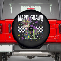 Funny Mardi Gras T-rex Dinosaur Spare Tire Cover Mardi Grawr Beads Carnival Party