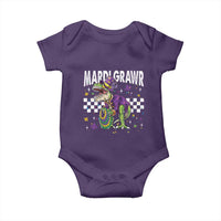 Funny Mardi Gras T-rex Dinosaur Baby Onesie Mardi Grawr Beads Carnival Party