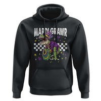 Funny Mardi Gras T-rex Dinosaur Hoodie Mardi Grawr Beads Carnival Party