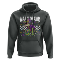 Funny Mardi Gras T-rex Dinosaur Hoodie Mardi Grawr Beads Carnival Party