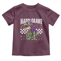 Funny Mardi Gras T-rex Dinosaur Toddler T Shirt Mardi Grawr Beads Carnival Party