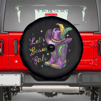 Funny Mardi Gras Cowgirl Spare Tire Cover Let's Geaux Girls Western Cowgirl Boots Carnival