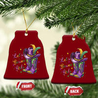 Funny Mardi Gras Cowgirl Ceramic Ornament Let's Geaux Girls Western Cowgirl Boots Carnival