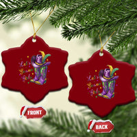 Funny Mardi Gras Cowgirl Ceramic Ornament Let's Geaux Girls Western Cowgirl Boots Carnival