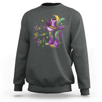 Funny Mardi Gras Cowgirl Sweatshirt Let's Geaux Girls Western Cowgirl Boots Carnival