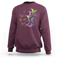 Funny Mardi Gras Cowgirl Sweatshirt Let's Geaux Girls Western Cowgirl Boots Carnival