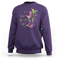 Funny Mardi Gras Cowgirl Sweatshirt Let's Geaux Girls Western Cowgirl Boots Carnival