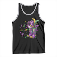 Funny Mardi Gras Cowgirl Tank Top Let's Geaux Girls Western Cowgirl Boots Carnival