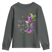 Funny Mardi Gras Cowgirl Youth Sweatshirt Let's Geaux Girls Western Cowgirl Boots Carnival