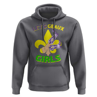 Funny Mardi Gras Cowgirl Hoodie Let's Geaux Girls Fleur De Lys