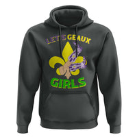 Funny Mardi Gras Cowgirl Hoodie Let's Geaux Girls Fleur De Lys