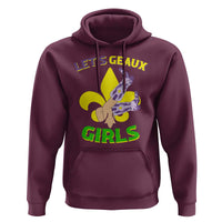 Funny Mardi Gras Cowgirl Hoodie Let's Geaux Girls Fleur De Lys