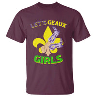 Funny Mardi Gras Cowgirl T Shirt Let's Geaux Girls Fleur De Lys