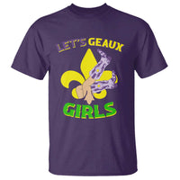 Funny Mardi Gras Cowgirl T Shirt Let's Geaux Girls Fleur De Lys