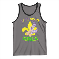 Funny Mardi Gras Cowgirl Tank Top Let's Geaux Girls Fleur De Lys